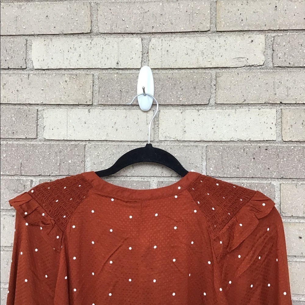 a.n.a Woman’s smocked Neck Long Sleeve Top - Picture 5 of 9